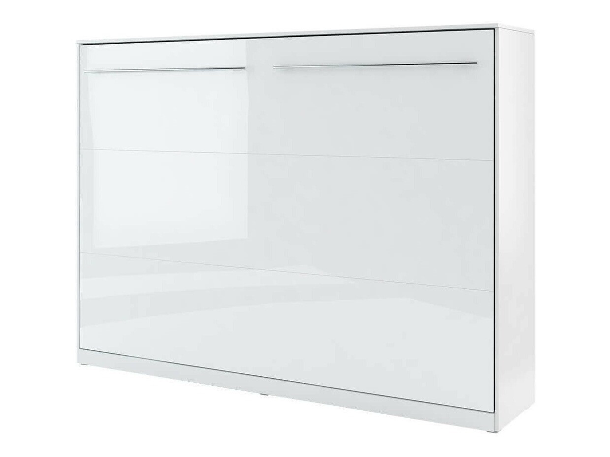 Zidni krevet Concept Pro Lenart IV (Bijela + Sjajno bijela)
