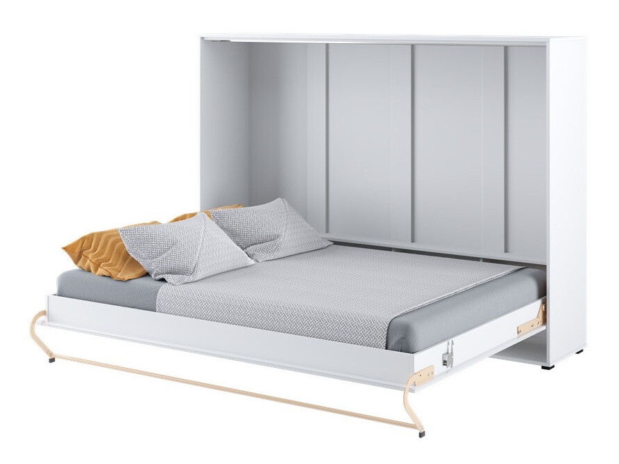 Zidni krevet Concept Pro Lenart IV (Bijela + Sjajno bijela)
