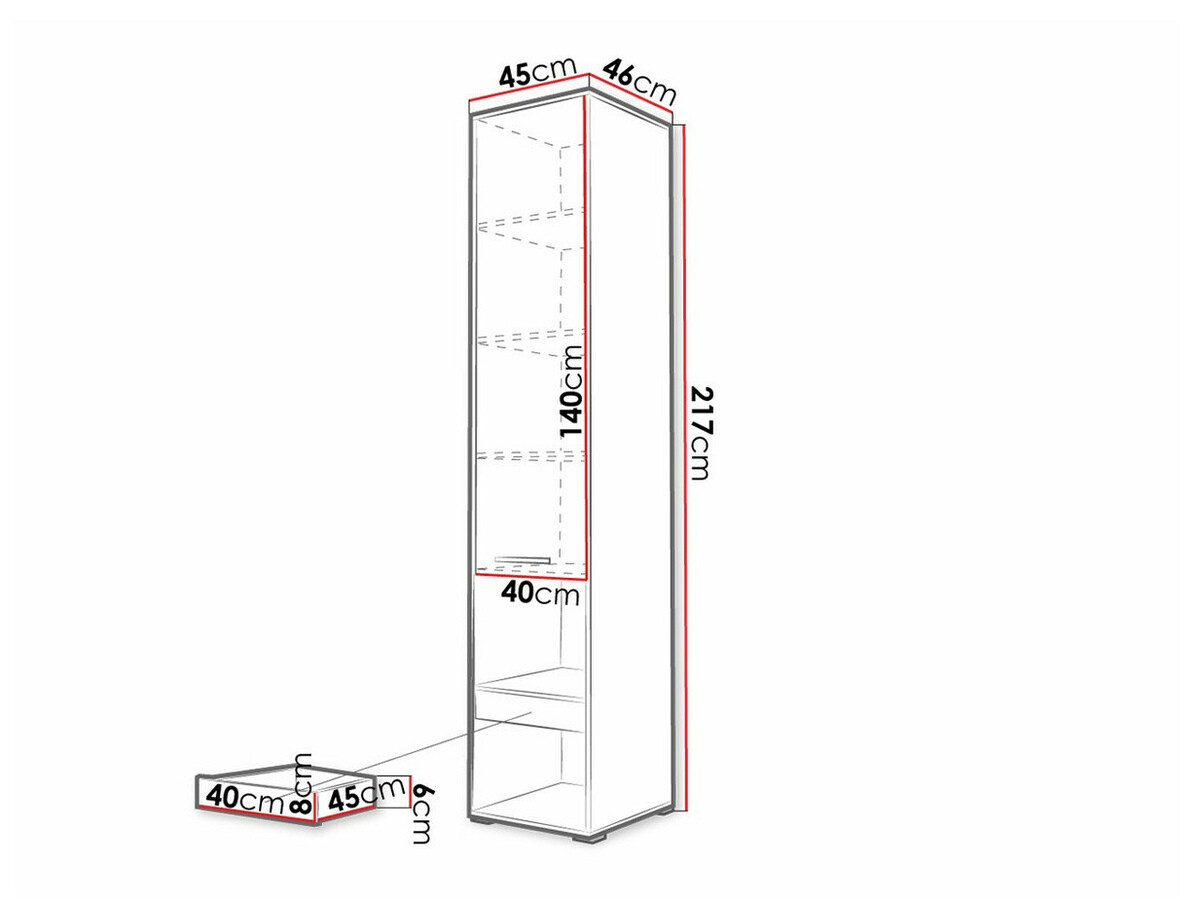 Polica Concept Pro Lenart Levfere 110 (Siva)