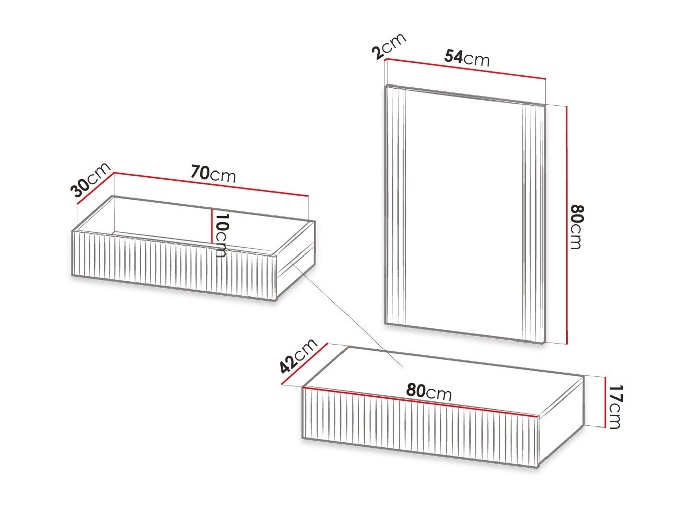 Toaletni stolić Dicto (Bijela)