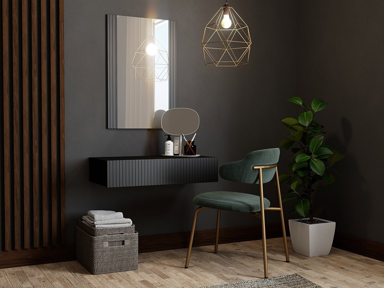 Toaletni stolić Levmari 111 (Crna)