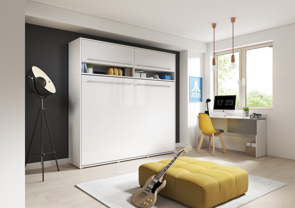Zidni krevet Concept Pro Lenart IV (Bijela)