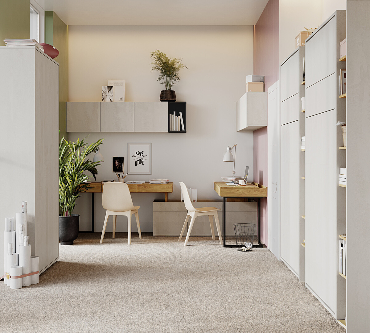 Zidni krevet Concept Pro Lenart Levfere 103 (120 x 200 cm)