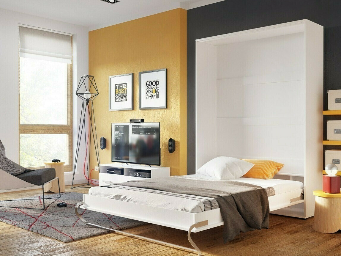 Zidni krevet Concept Pro Lenart Levfere 108 (Bijela)