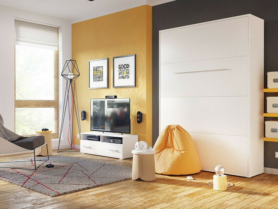 Zidni krevet Concept Pro Lenart Levfere 108 (Bijela)