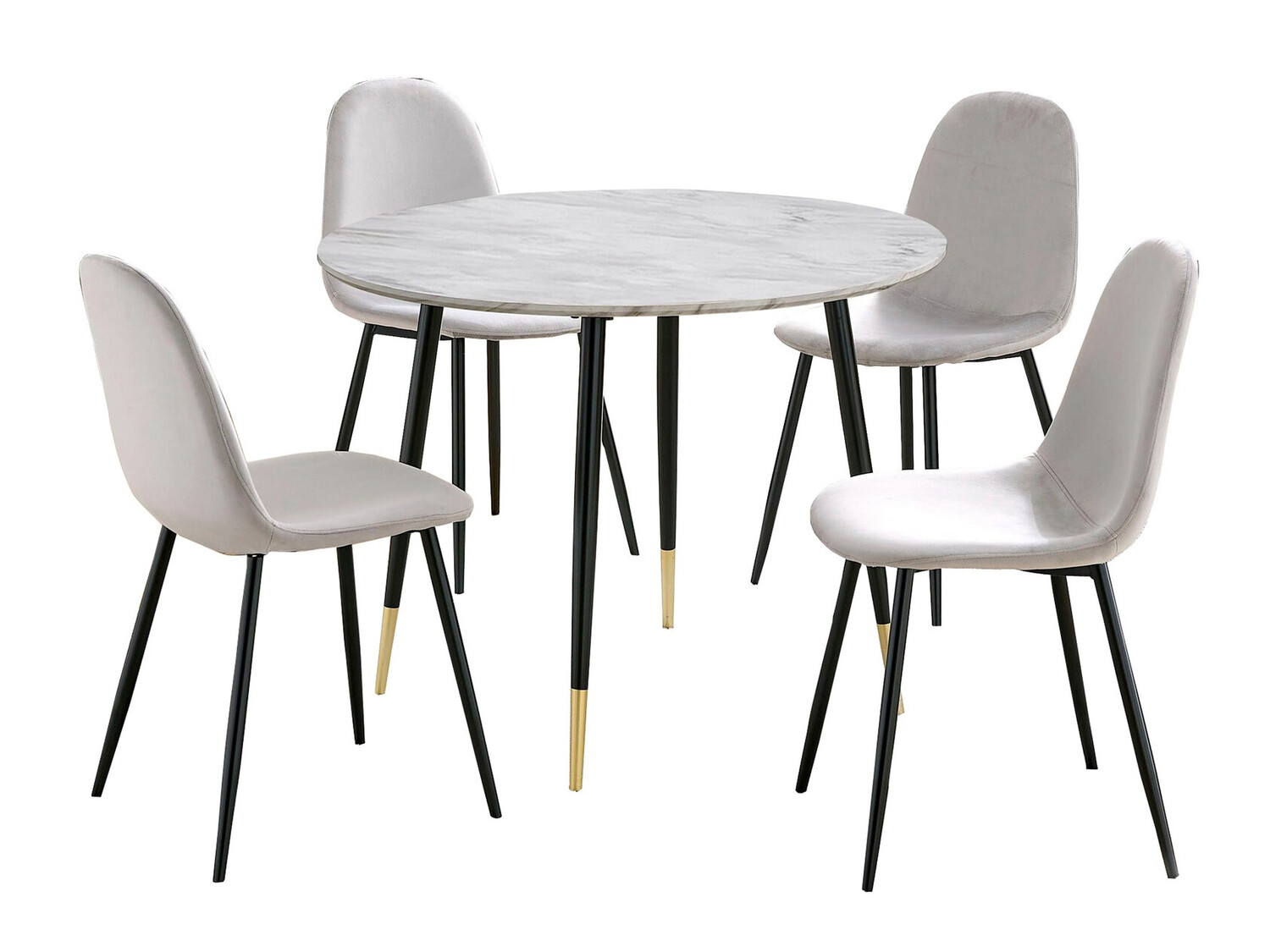 Blagovaonski set Denton 1146 (Siva + Bijeli mramor)