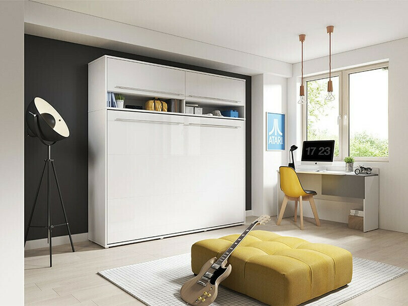 Zidni krevet Concept Pro Lenart Levfere 109 (Bijela)