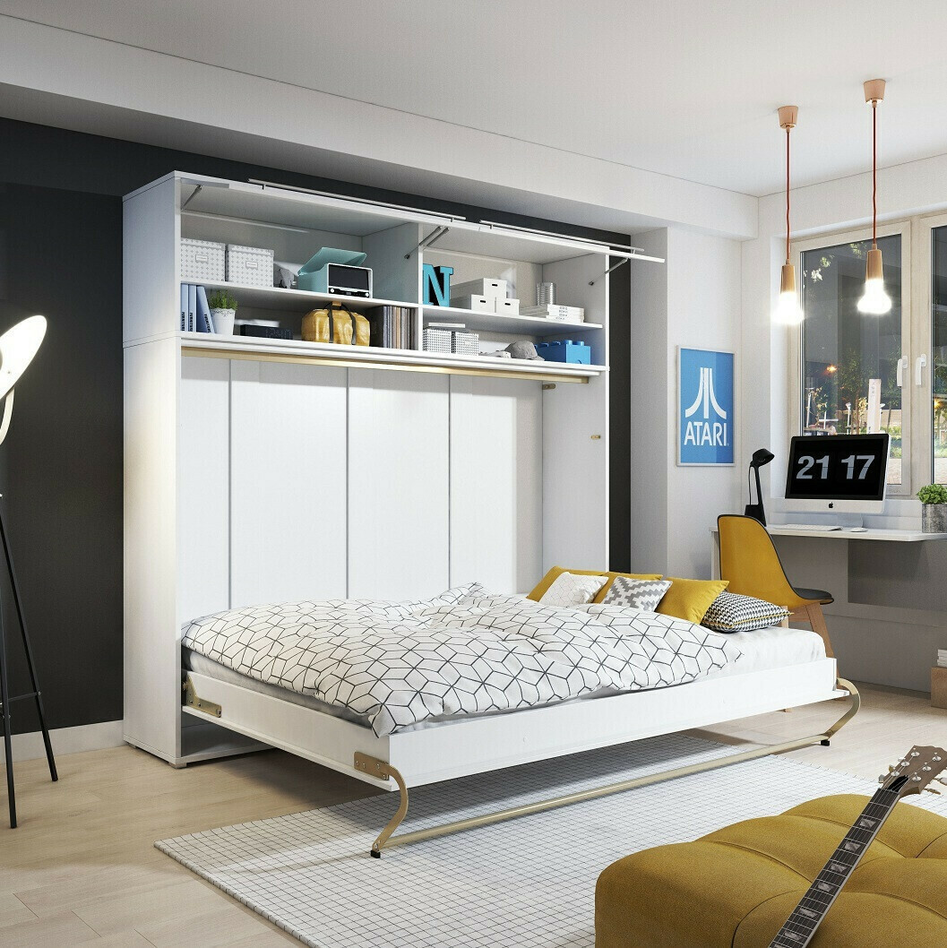 Zidni krevet Concept Pro Lenart Levfere 109 (Bijela)