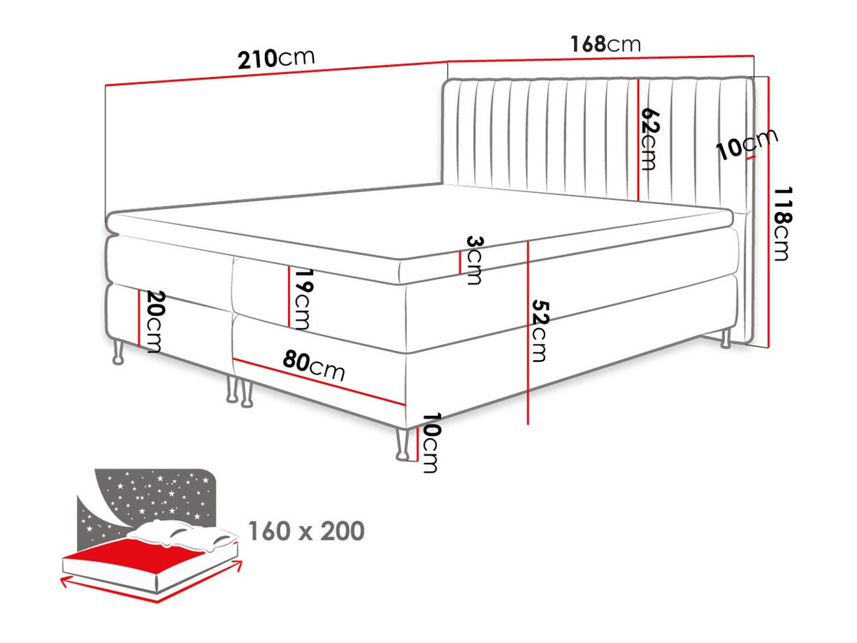 Boxspring krevet ComfiDream Fjorina (Fresh 01)