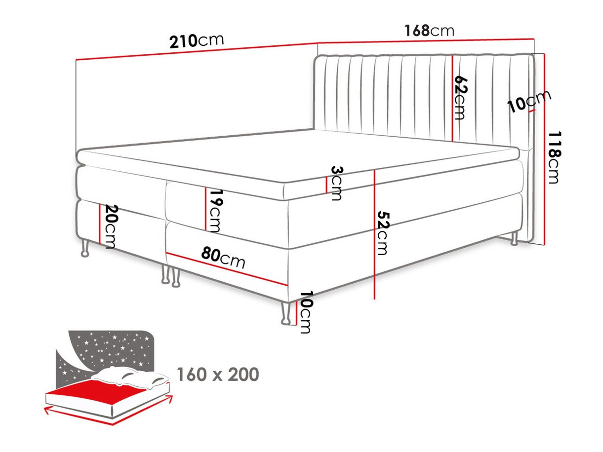 Boxspring krevet ComfiDream Fjorina (Fresh 13)