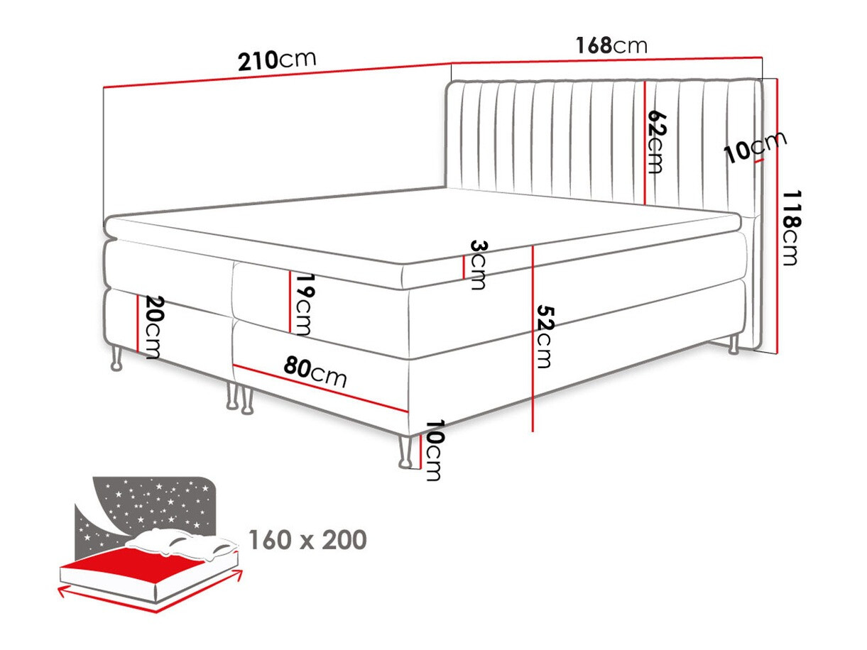 Boxspring krevet ComfiDream Fjorina (Fresh 32)