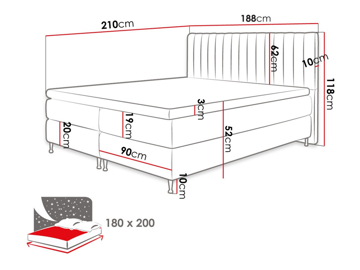 Boxspring krevet ComfiDream Fjorina (Fresh 32)