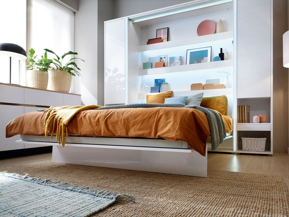 Polica Concept Pro Lenart Levfere 116 (Bijela + Sjajno bijela)