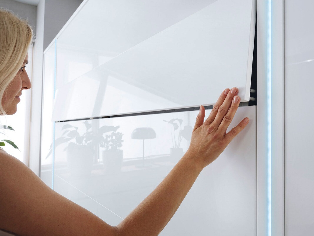 Zidni krevet Concept Pro Lenart Levfere 115 (Sjajno bijela)