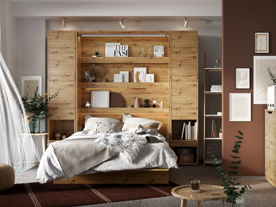 Zidni krevet Concept Pro Lenart Levfere 102 (Hrast Artisan)