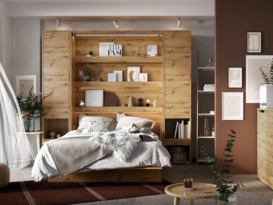 Zidni krevet Concept Pro Lenart Levfere 102 (Hrast Artisan)