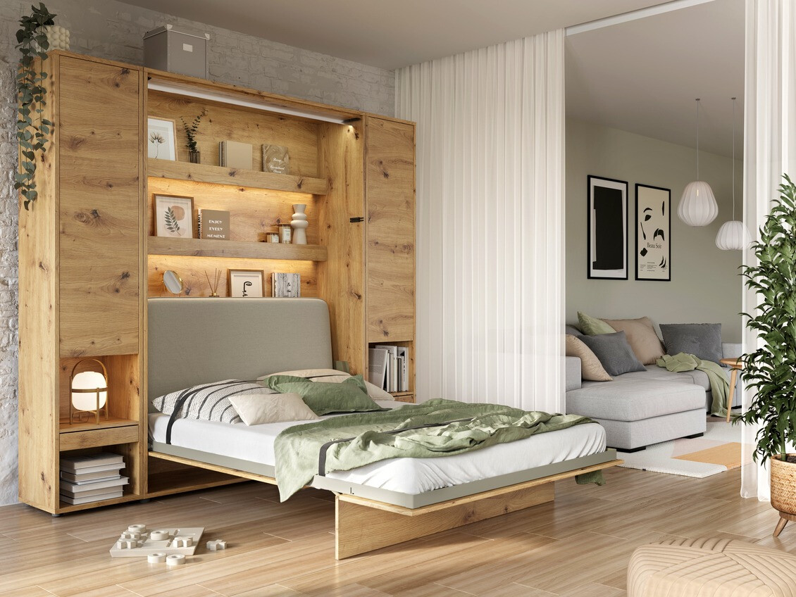 Zidni krevet Concept Pro Lenart Levfere 102 (Hrast Artisan)