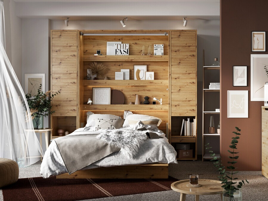 Zidni krevet Concept Pro Lenart Levfere 102 (Hrast Artisan)