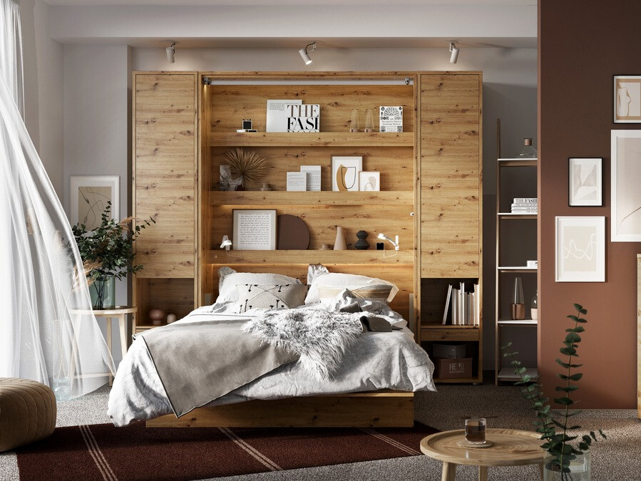 Zidni krevet Concept Pro Lenart Levfere 102 (Hrast Artisan)