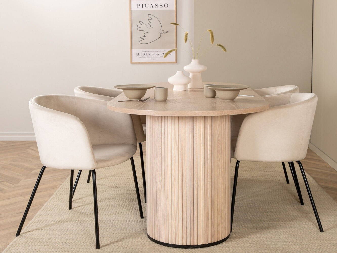 Blagovaonski set Dallas 2767 (Krem + Crna)