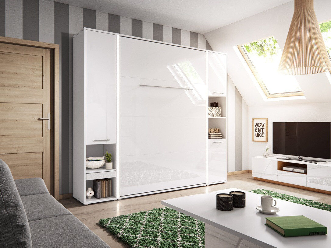 Set namještaja Concept Pro Lenart Levfere 144 (Sjajno bijela + Bijela)