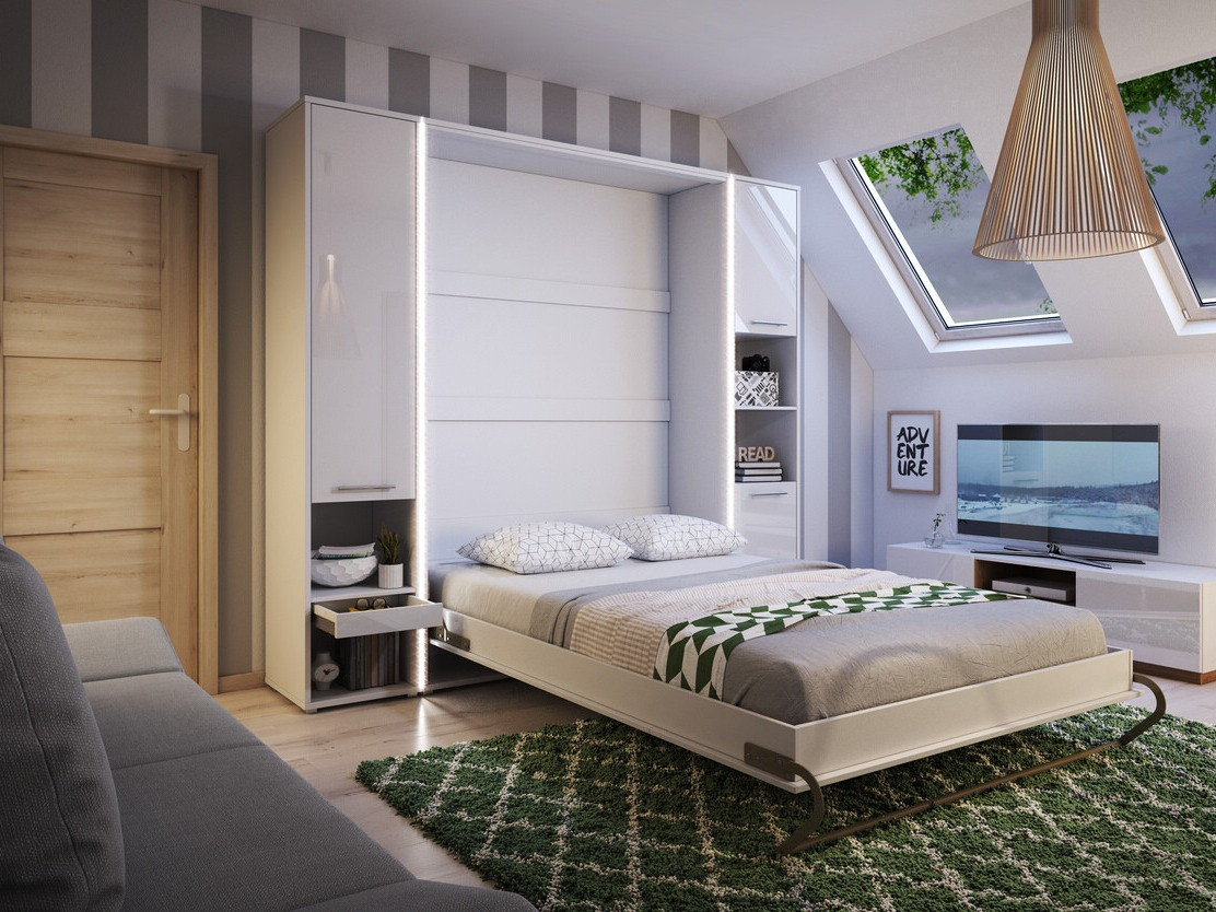 Set namještaja Concept Pro Lenart XI (Sjajno bijela + Bijela)