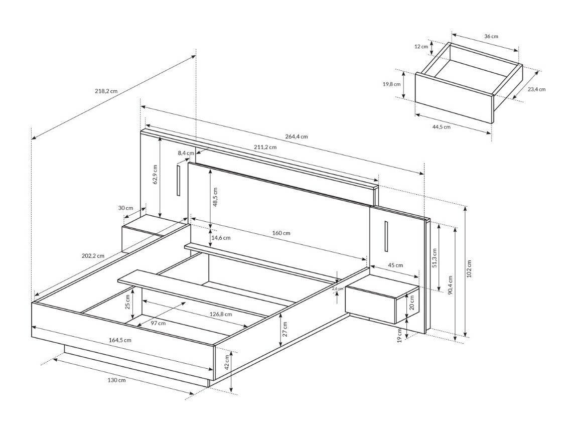 Krevet Tororli 106 Noćni ormarići