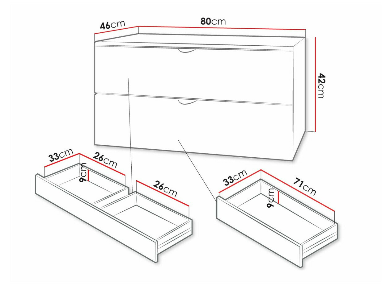 Zidni ormarić za umivaonik Matrix (Bijela)