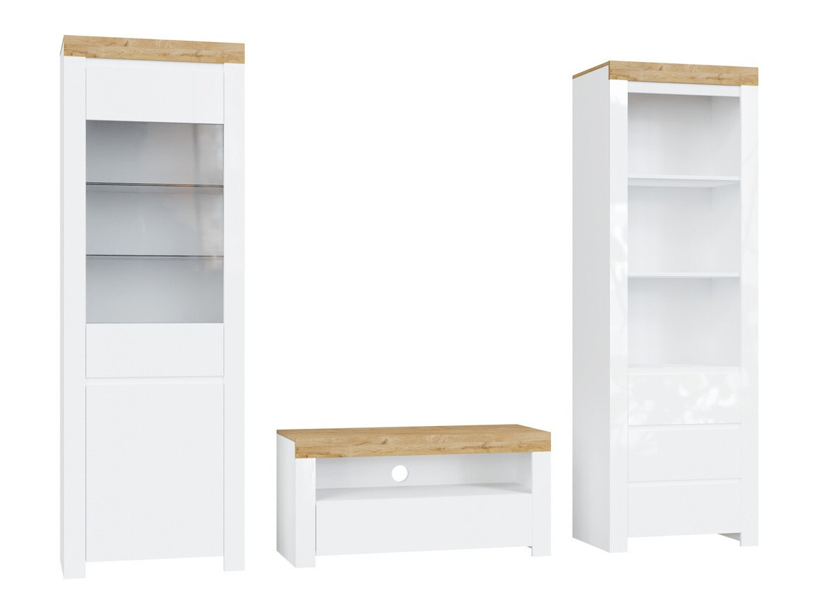 Dnevni boravak Sonsoru 145 (Bijela + Sjajno bijela + Wotan hrast)