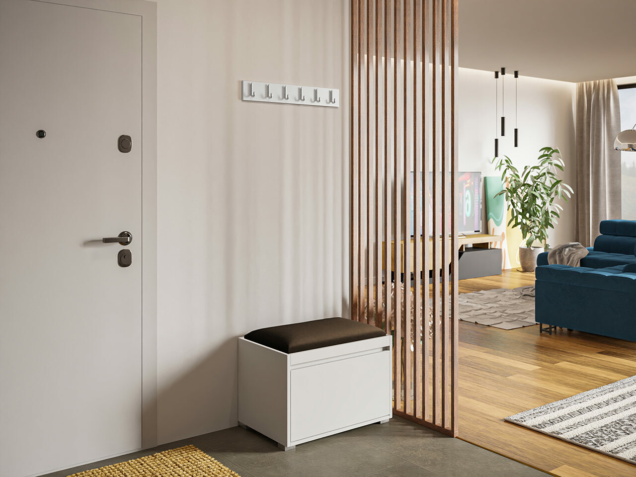 Set za hodnik Comfivo Pinus VIII (Bijela + Manila 04)