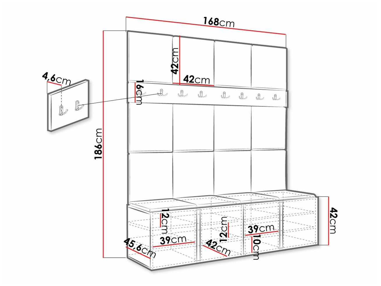 Set za hodnik Hartford 268 (Artisan hrast)