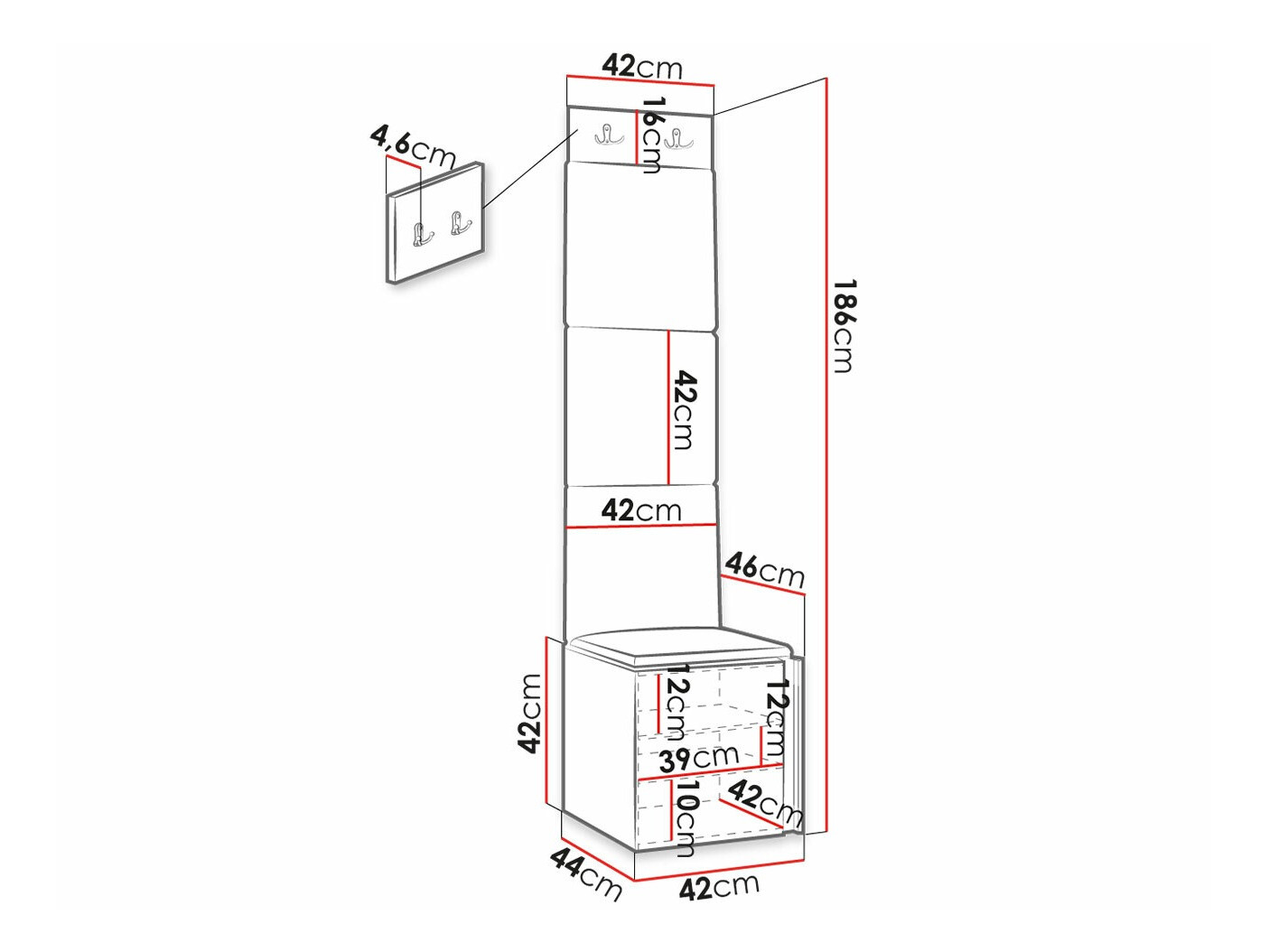 Set za hodnik Hartford 386 (Bijela)