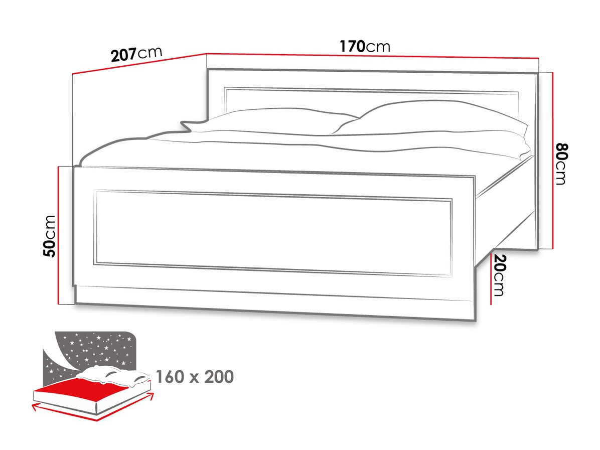 Krevet Lircava 115 (Hrast lefkas)