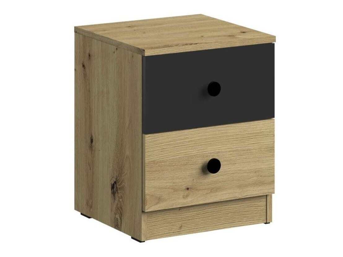 Noćni ormarić Mirelbu 108 (Artisan hrast + Crna)