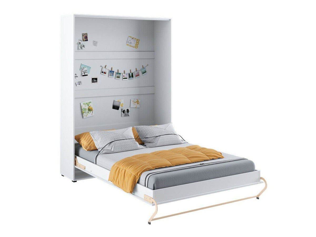 Zidni krevet Concept Pro Lenart III (Bijela + Sjajno bijela)