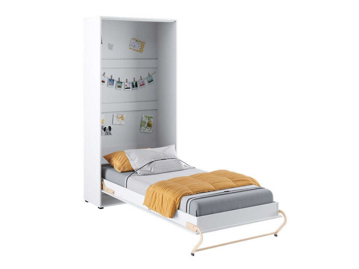 Zidni krevet Concept Pro Lenart Levfere 108 (Bijela + Sjajno bijela)