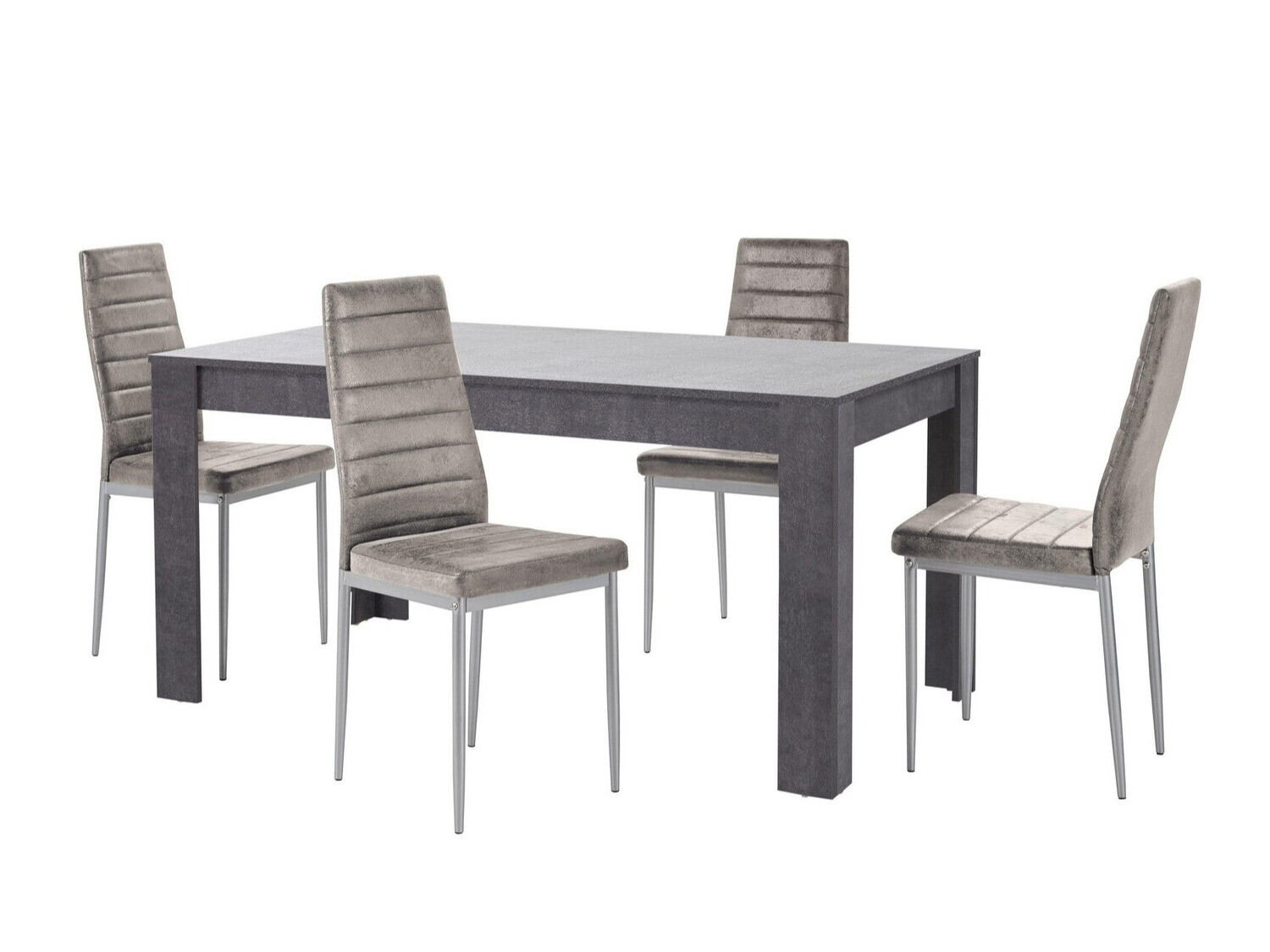 Blagovaonski set Denton 605 (Srebrna + Svijetlo siva)