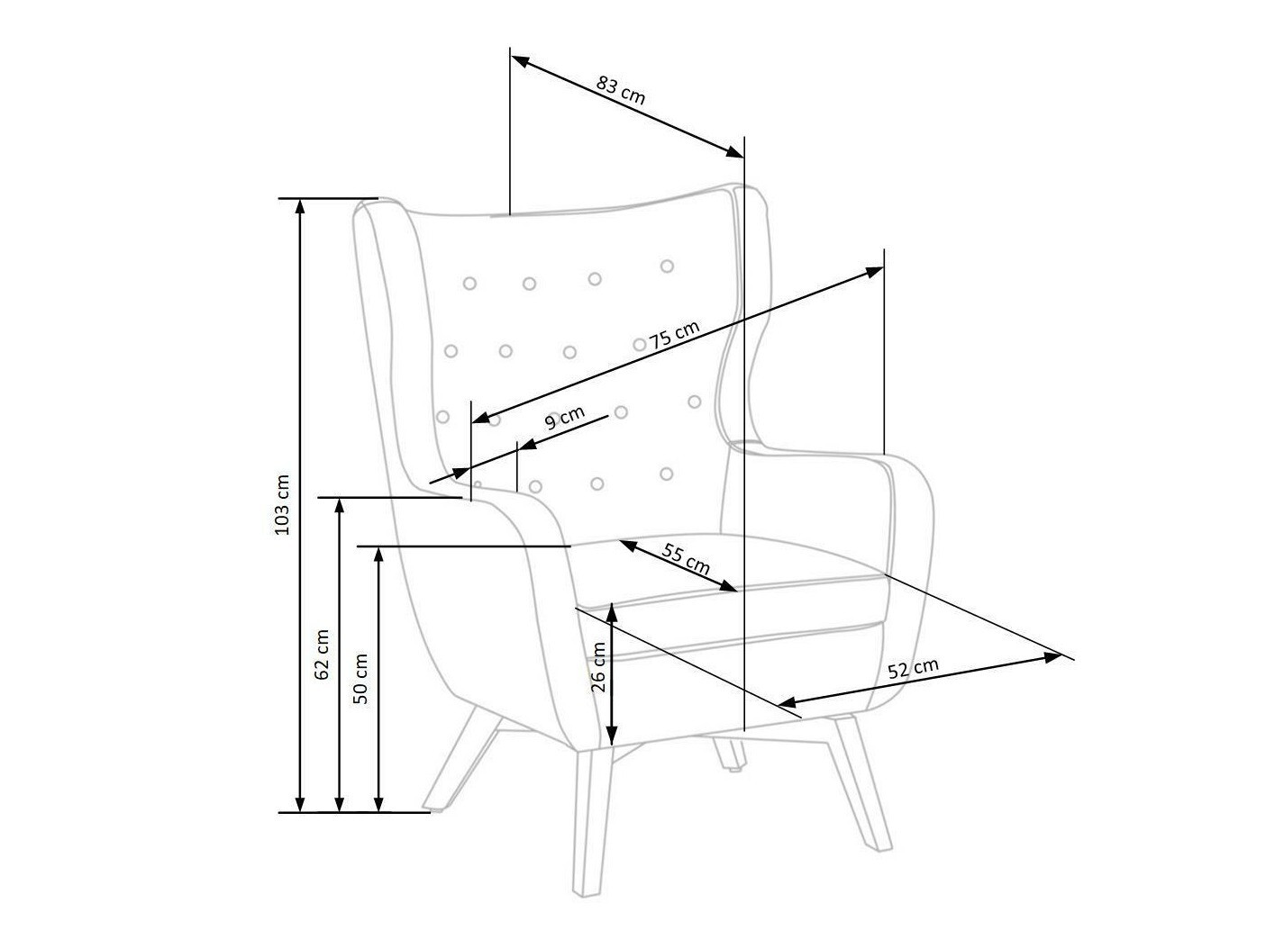 Fotelja Houston 836 (Crvena + Crna)