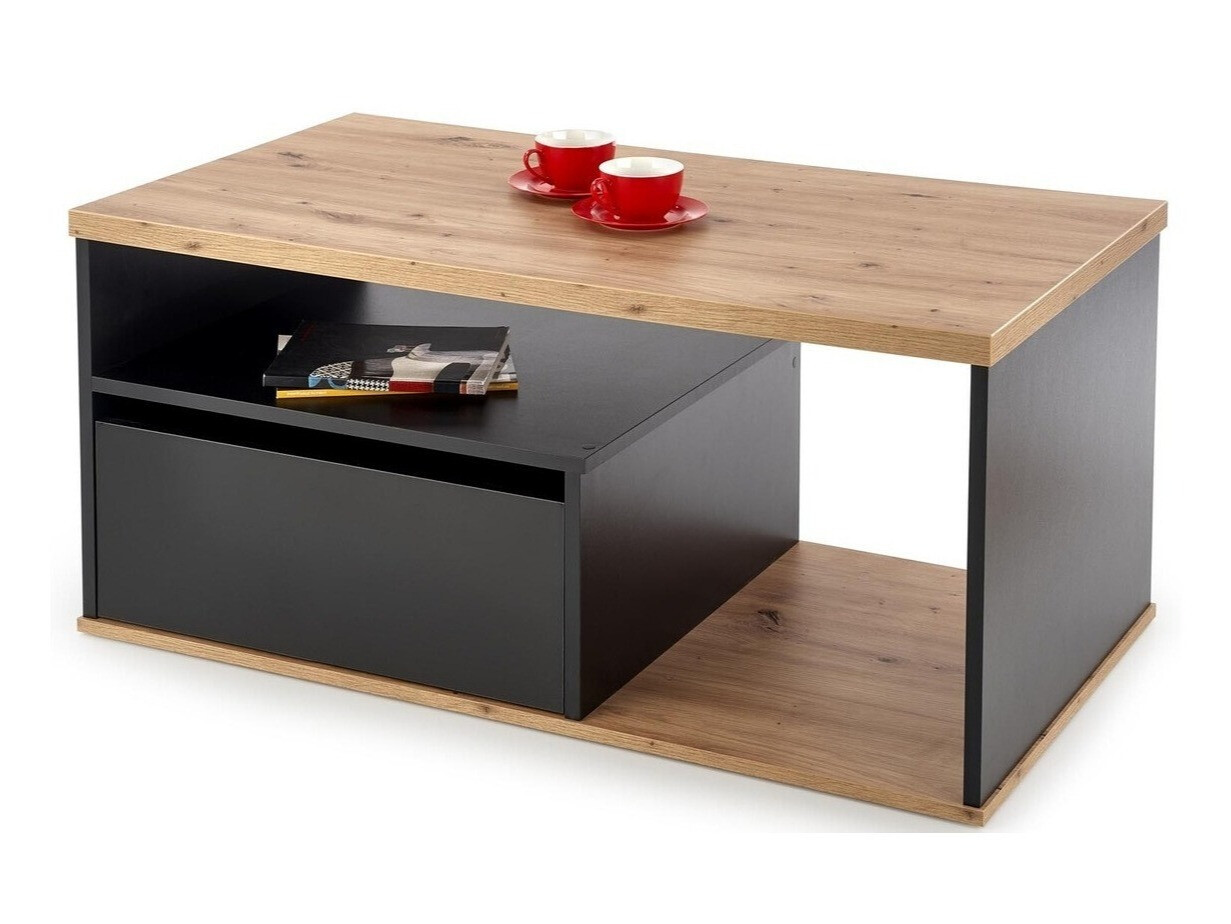 Stolić za kavu Houston 954 (Hrast Wotan + Crna)