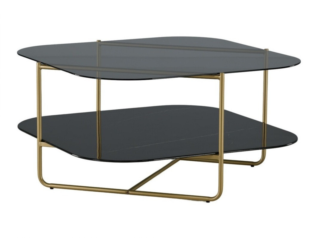 Stolić za kavu Dallas 2956 (Crni mramor + Mesing)