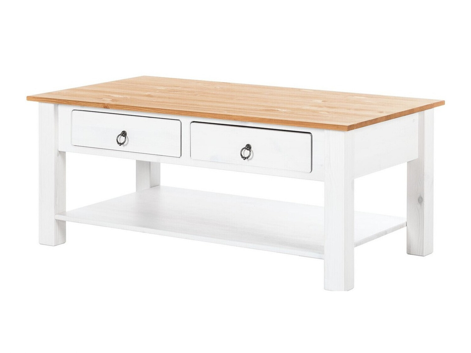 Stolić za kavu Denton 120 (Bijela + Hrast u boji meda)