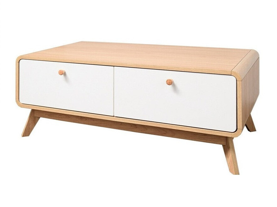 Stolić za kavu Elbtena 100 (Hrast + Bijela)