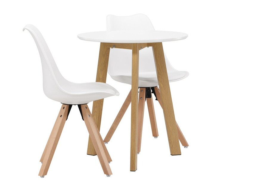 Blagovaonski set Dallas 3781 (Bijela + Svijetlo smeđa)