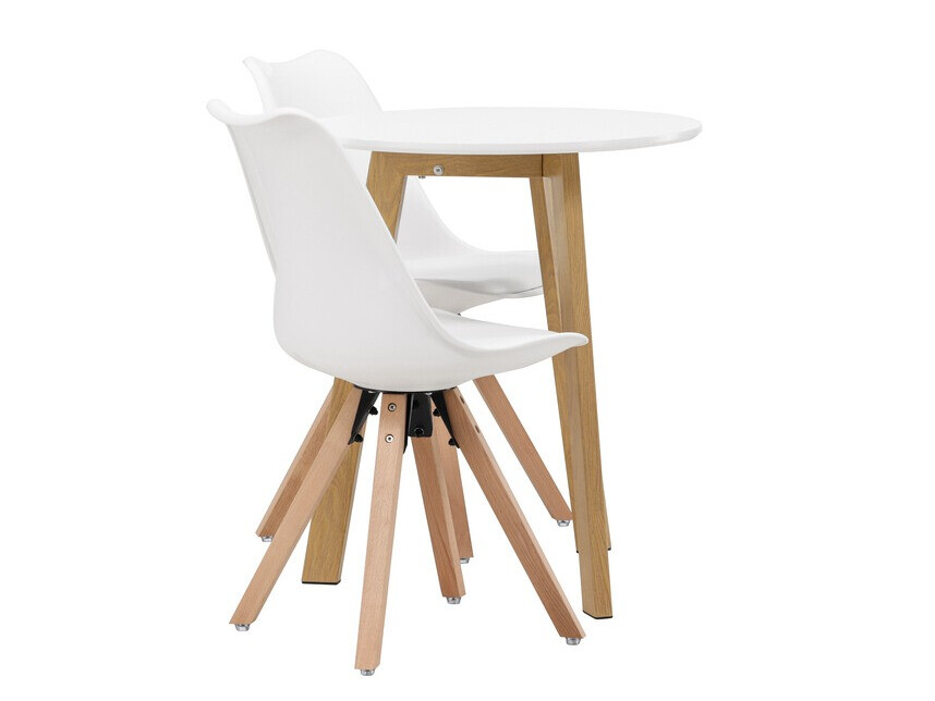 Blagovaonski set Dallas 3781 (Bijela + Svijetlo smeđa)