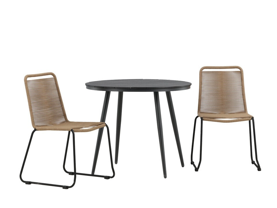 Set stola i stolica Dallas 3782 (Svijetlo smeđa + Crna)