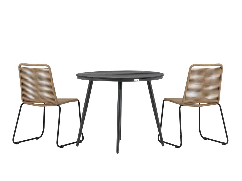 Set stola i stolica Dallas 3782 (Svijetlo smeđa + Crna)