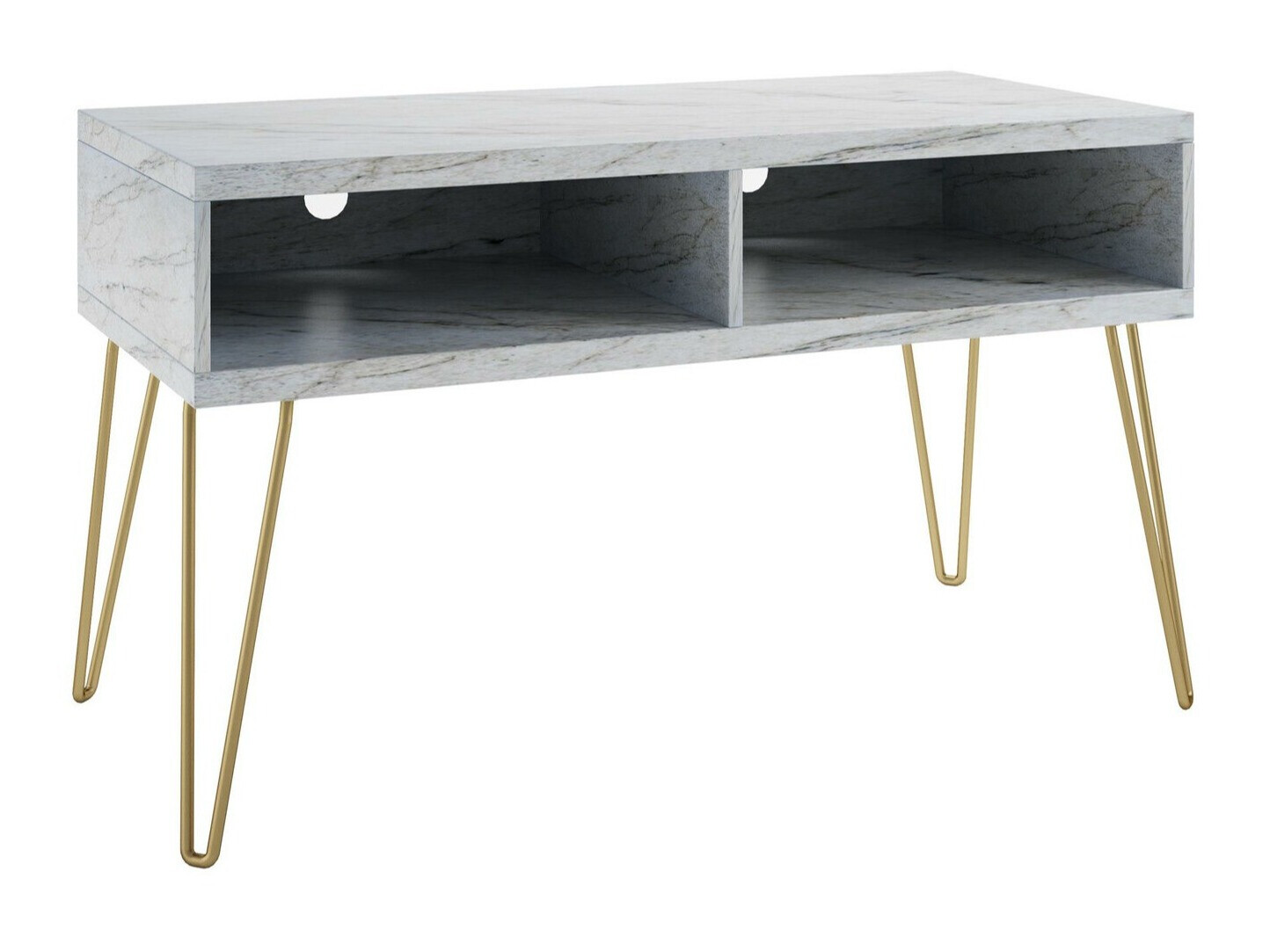 TV stol Tulsa 559 (Bijeli mramor + Zlatno)