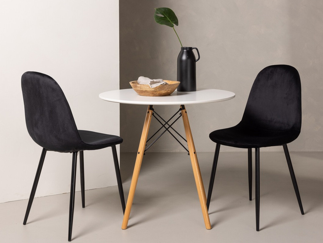 Blagovaonski set Dallas 3790 (Crna + Aksominė Crna)