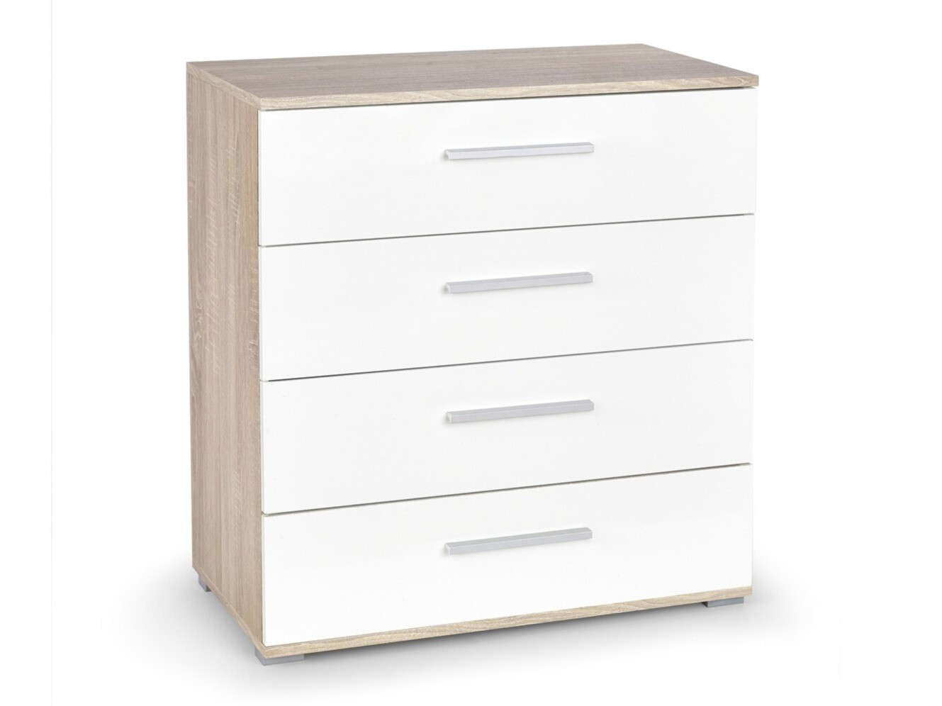 Komoda Cirveso 102 (Sonoma hrast + Sjajno bijela)