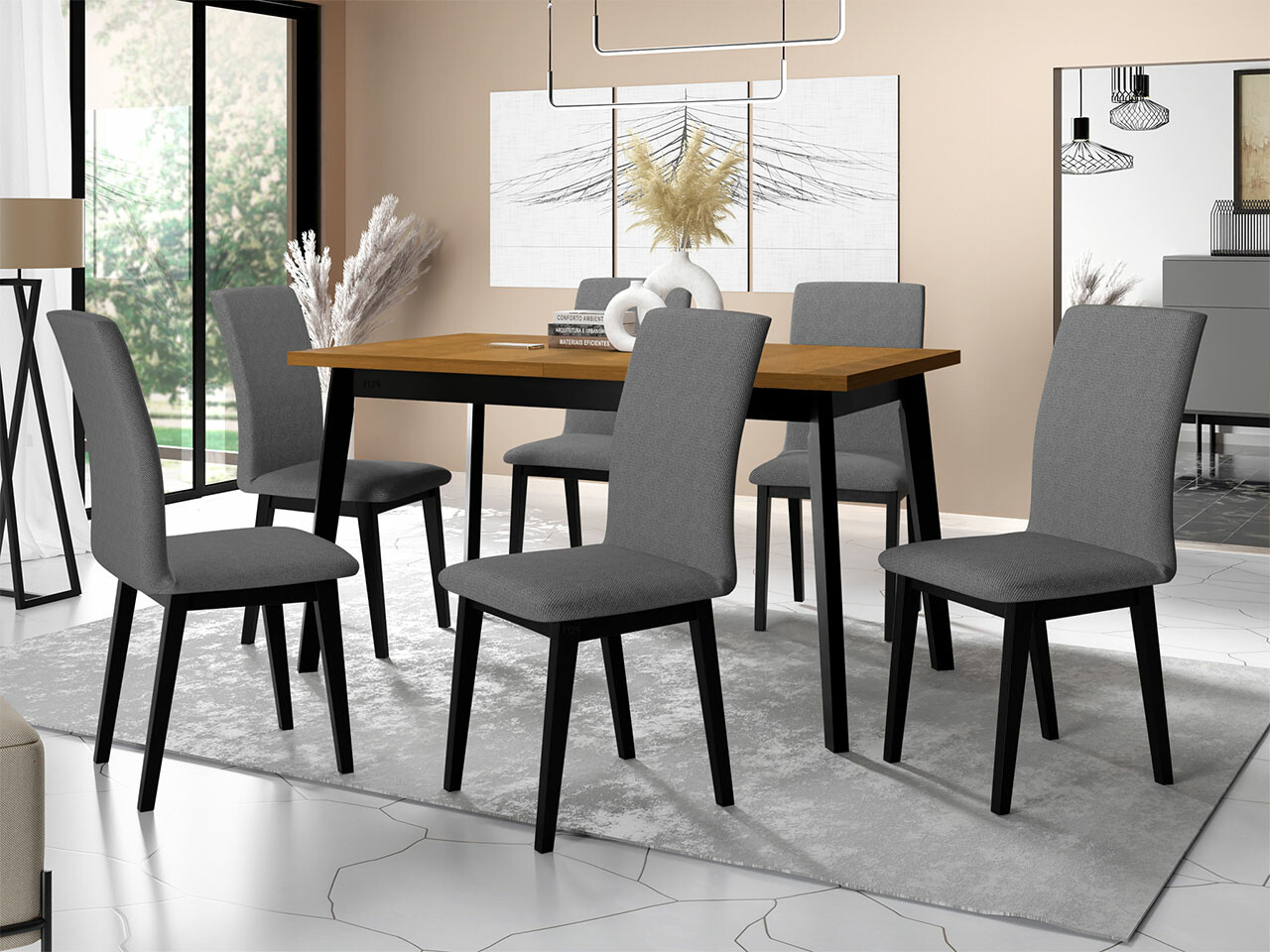 Blagovaonski set Victorville 288 (Grandson hrast + Crna)